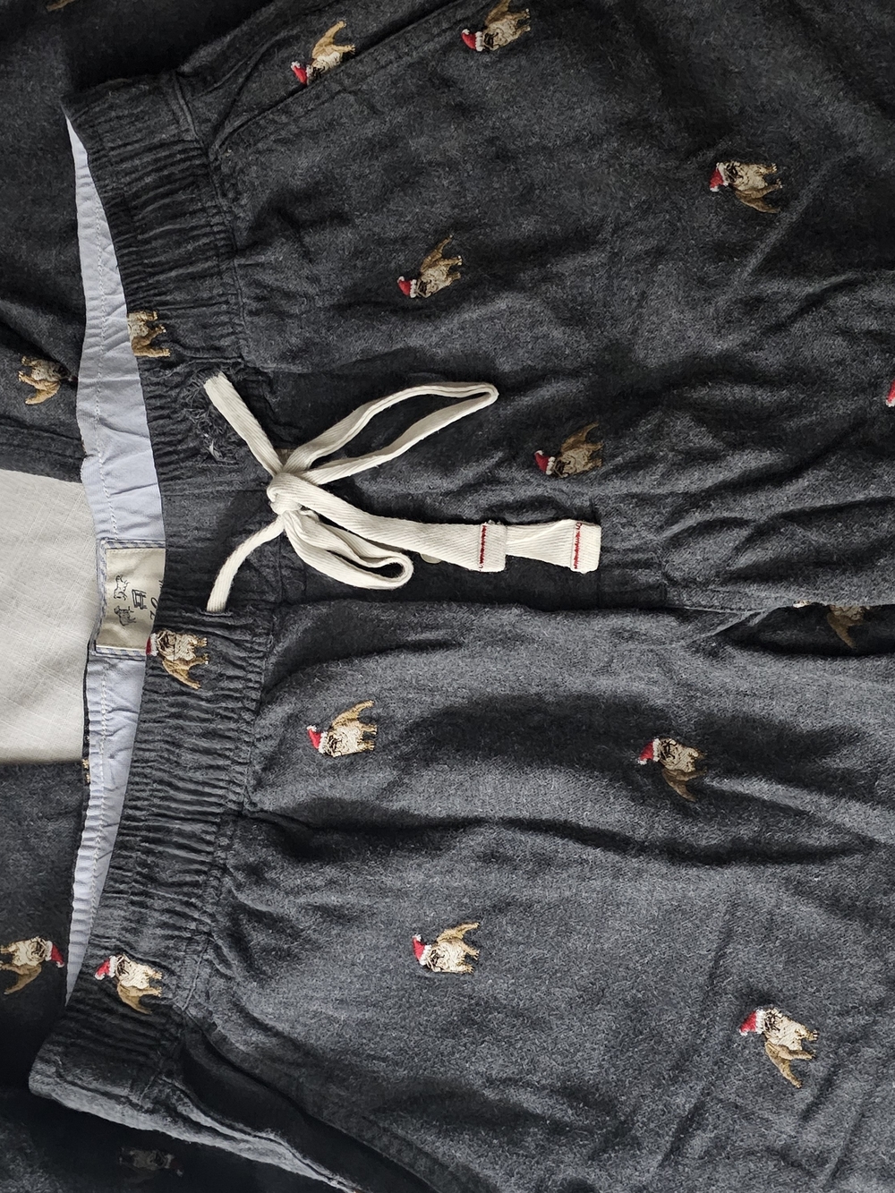 J. Crew Kids Charcoal Pajama Pants with Embroidered Dogs